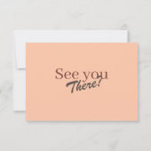 Retro Modern Coral Peach Elegant Wedding RSVP (Dos)