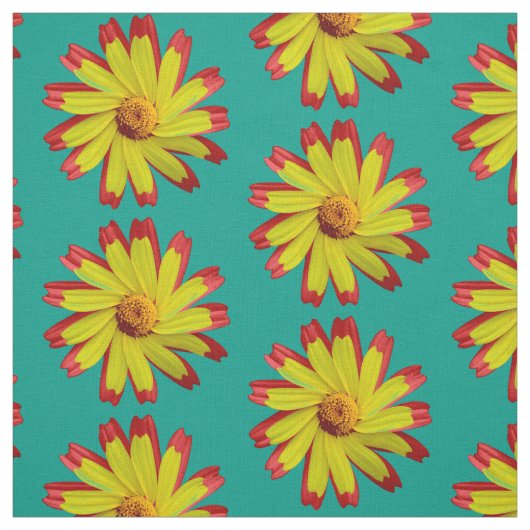 Retro Modern Daisy Bloemen Stof (Swatch)