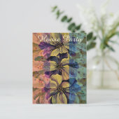 Retro Modern Delphinium Flowers Briefkaart (Staand voorkant)