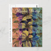 Retro Modern Delphinium Flowers Briefkaart (Voorkant / Achterkant)