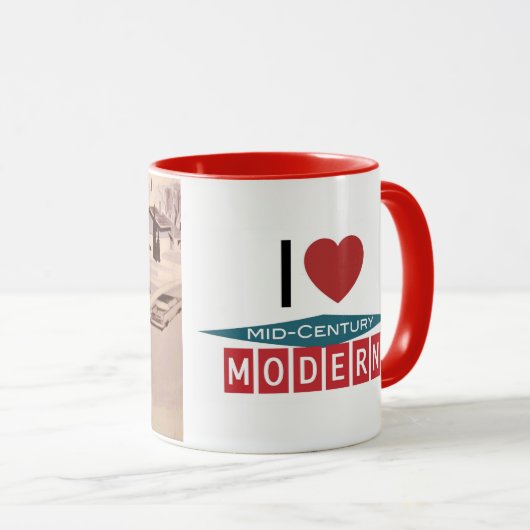 Retro modern design - I Love MCM 11 oz Mok (Voorkant rechts)