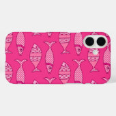 Retro Modern Fish, Fuchsia, Light Pink, Deep Pink Case-Mate iPhone Case (Achterkant (horizontaal))