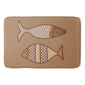 Retro Modern Fish, Tan, Beige en Light Brown Badmat (Voorkant)