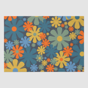 Retro Modern Floral Pattern Tissuepapier
