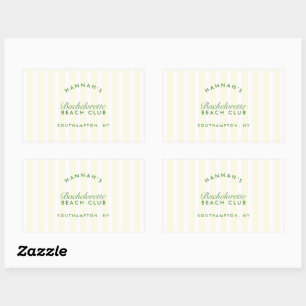 Retro Modern Geel & Groen Gepersonaliseerd Rechthoekige Sticker