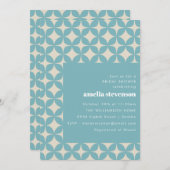 Retro Modern Geometrisch Pastel Blauw Vrijgezellen Kaart (Voorkant / Achterkant)