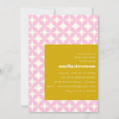 Retro Modern Geometrisch Roze Geel Baby shower Kaart (Voorkant)