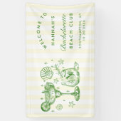 Retro Modern Green & Yellow Bachelorette Weekend Spandoek (Verticaal)