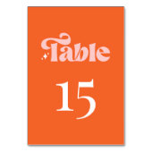 Retro Modern Groovy Script Koraal Roze Sinaasappel Kaart (Achterkant)