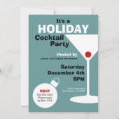 Retro Modern Holiday Party Uitnodiging (Voorkant)