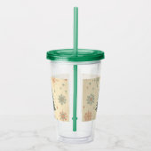 /Retro modern Kerst/winter Acryl Drinkbeker (Rechts)