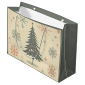 /Retro modern Kerst/winter Groot Cadeauzakje (Voorkant Gekanteld)