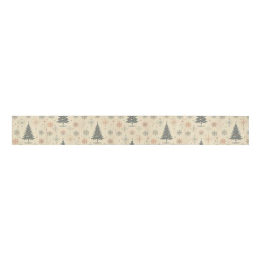 /Retro modern Kerst/winter Grosgrain Lint (Voorkant)