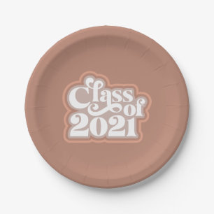 Retro Modern Klas van 2021 Papieren Bordje
