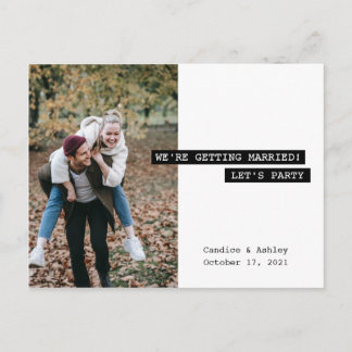 Retro Modern Label Maker Save the Date Photo Fun Briefkaart