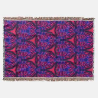 Retro Modern Magenta Electric Bloom Throw Blanket Deken