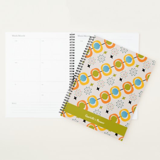 Retro Modern medio-startpatroon Planner (Display)
