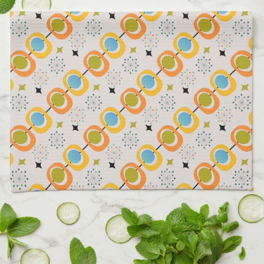 Retro Modern medio-startpatroon Theedoek (Gevouwen)