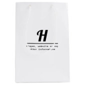 Retro-modern monogram & bedrijfsinformatie (of and medium cadeauzakje (Voorkant)