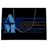 Retro-modern monogram & bewerkbare vormen & kleure groot cadeauzakje (Voorkant)