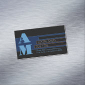 Retro-modern Monogram & Design Magnetisch Visitekaartje (Voorbeeld)