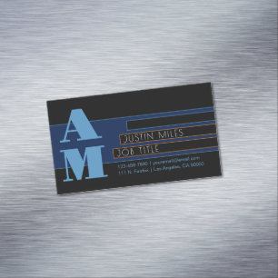 Retro-modern Monogram & Design Magnetisch Visitekaartje