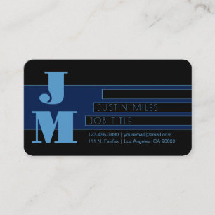 Retro-modern monogram en geometrisch ontwerp visitekaartje