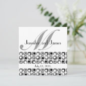 Retro Modern Monogram Weddenschap Kaart (Staand voorkant)
