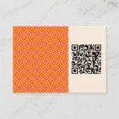 Retro Modern Orange Geometric Wedding RSVP QR Code Informatiekaartje (Achterkant)