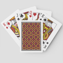 Retro Modern Oranje Red Brown Hexagon Patroon