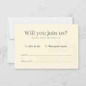 Retro Modern Pastel Ivory Funky Wedding RSVP (Voorkant)