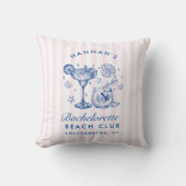 Retro Modern Pink & Blue Bachelorette Weekend Kussen (Voorkant)