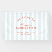 Retro Modern  Rood & Blauw Bachelorette Spandoek (Horizontaal)