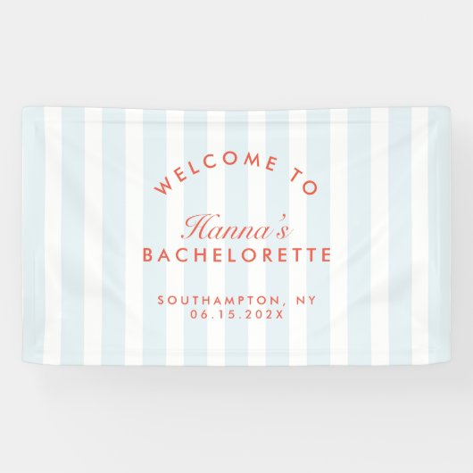 Retro Modern  Rood & Blauw Bachelorette Spandoek (Horizontaal)