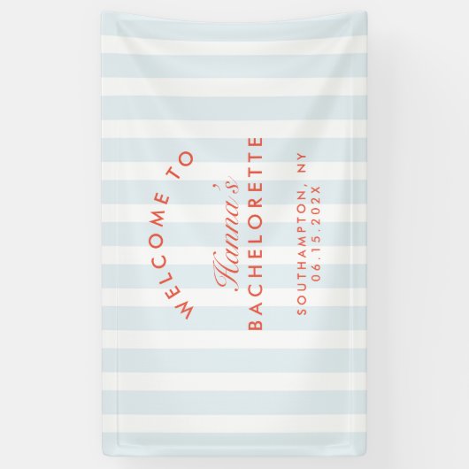 Retro Modern  Rood & Blauw Bachelorette Spandoek (Verticaal)