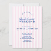 Retro Modern Roze Bachelorette Weekend Kaart (Voorkant)