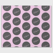 Retro-modern Roze & Grijs Modern Polka Dot Design Cadeaupapier (Vlak)