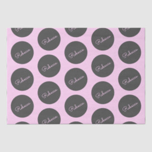 Retro-modern Roze & Grijs Modern Polka Dot Design Tissuepapier