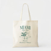 Retro Modern Roze & Groen Miami Bachelorette Party Tote Bag (Voorkant)
