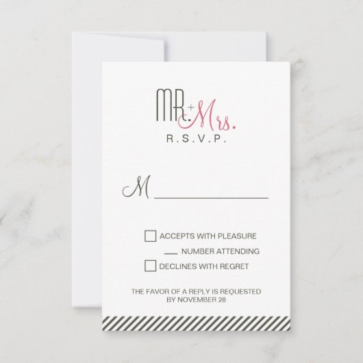 Retro Modern RSVP Kaartje (Voorkant)