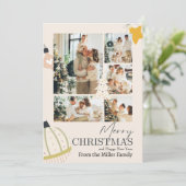 , retro, modern script, vrolijke kerstfoto feestdagenkaart (Staand voorkant)