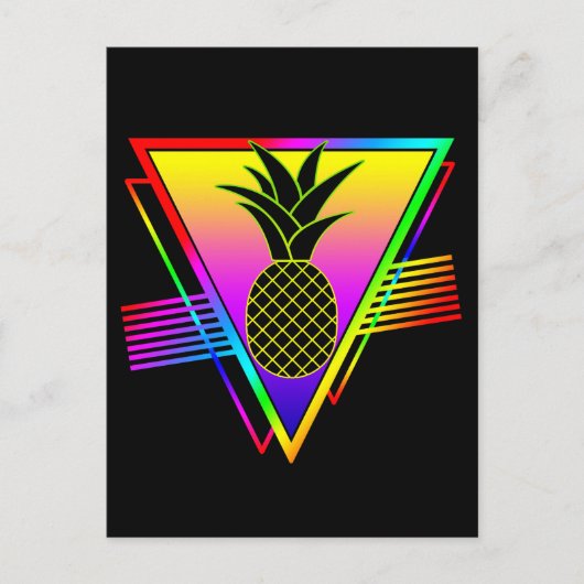 Retro Modern Silhouet Ananas Zomerfruit Briefkaart (Voorkant)