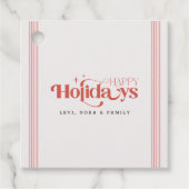 Retro Modern Stylish Red Typography Script Holiday Bedankjes Labels (Voorkant)