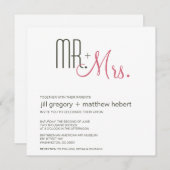 Retro Modern Wedding Kaart (Voorkant / Achterkant)