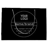 Retro-modern zakelijke of merkcontactinfo groot cadeauzakje (Achterkant)