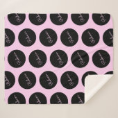 Retro-modern zwart & roze stipontwerp sherpa deken (Voorkant (horizontaal))