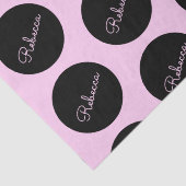 Retro-modern zwart & roze stipontwerp tissuepapier (Detail)