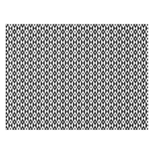Retro Modern Zwart Wit Diamant Vorm Patroon Tafelkleed (Voorkant (Horizontaal))