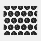 Retro-modern zwart-wit polka dot design fleece deken (Voorkant (Horizontaal))