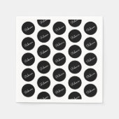 Retro-modern zwart-wit polka dot design servet (Voorkant)